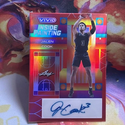 2022-23 Leaf Vivid - Inside Painting Jalen Cook #IP-JC1 Red /35 (AU, RC) - Image 1 of 4