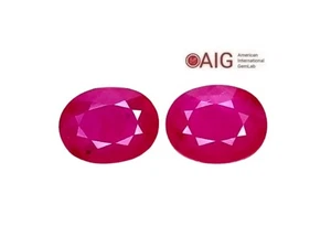 AIG certified Natural Ruby Oval Cut Gemstone 2.48 ct Burma (Myanmar) Pinkish Red - Picture 1 of 5