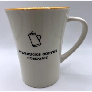 Taza alta Starbucks Coffee Company - blanca con interior amarillo (2006) - Imagen 1 de 4