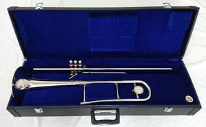 Bestler Valve Trombone & Case, Very Nice! Silver Colored - Picture 1 of 12