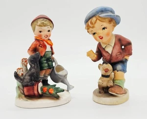 Par (2) estatuillas Erich Stauffer (estilo Hummel) para niños mejor amigo - Imagen 1 de 9