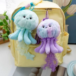 Creative Lovely Jellyfish Keychain Plush Jellyfish Pendant  Aquarium Gift - Picture 1 of 15