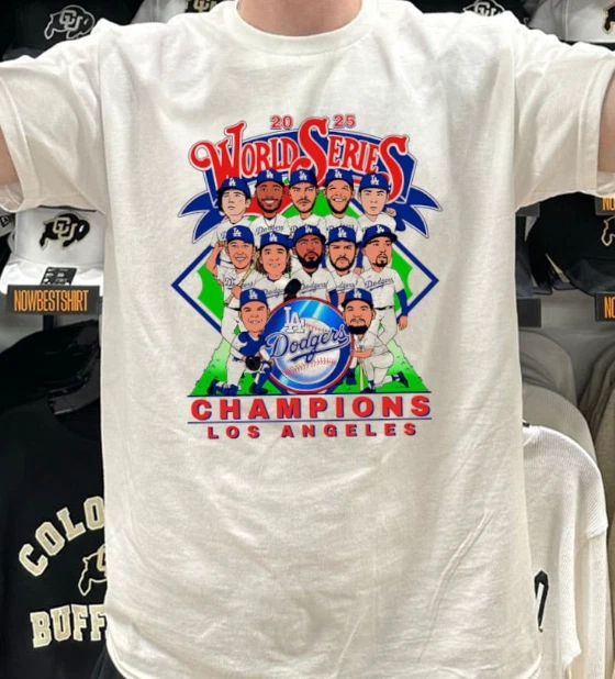 Nueva camiseta 2025 Campeones Serie Mundial Los Angeles Dodgers Champions VK03848 Foto 1 de 1
