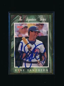 1991 Donruss Elite Series Ryne Sandberg Auto /5000 BOLD Blue Ink Signature - Picture 1 of 2