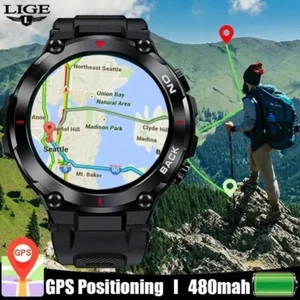 LIGE GPS Smart Watch Men 480mAh Bracelet Outdoors IP68 Waterproof Smart Clock - Picture 1 of 9