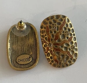 Chico's Gold gehämmerte Ohrringe Pfosten 9018 - Bild 1 von 3
