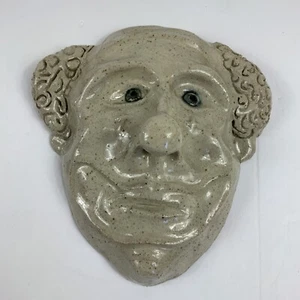 Vintage Weird Unique Signed Art Pottery 3D Clown Face 9 1/4” x 8.5” - Picture 1 of 10