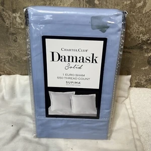 Charter Club Damast 100% Supima Baumwolle 550 Fadenzahl fest Euro Kissenbezug - Bild 1 von 4