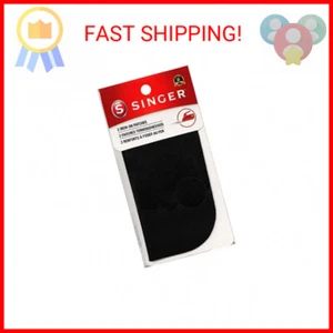 SINGER 00065 Iron-On Patches for Clothing Repair, 5-inch by 5-inch, 2-Count, Bla - Picture 1 of 2