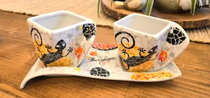 Gaudi Barcelona Espresso Coffee Tea Cup Set on Tray Mosaic Art Lizards Spain 4oz - Picture 1 of 8