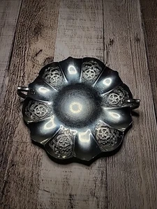 VTG Farber Brothers Silver Plated Curl Handled Dish Trinket/Candy/Serving Dish. - Picture 1 of 17