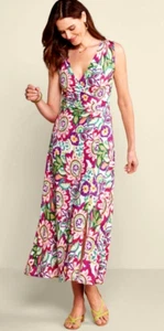 Soft Surroundings Women's White Multi Floral Stretch Knit Malee Maxi Dress 2X - Picture 1 of 11