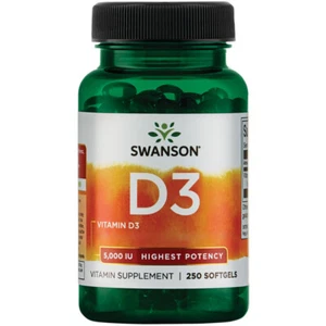 Swanson, Vitamina D3, Depot, 5.000 UI, 250 capsule molli - Foto 1 di 1