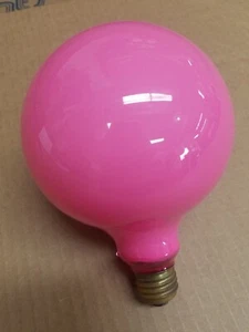 4 Pack 53 Watt G40 Bright Pink Brass Base Long Life Globe Decorative Party Bulbs - Picture 1 of 1