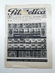 La Settimana Filatelica n.30 anno 1948 Egitto serie per la Palestina - Picture 1 of 1