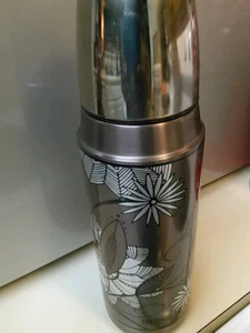 Bicchiere Thermos Caffè Acciaio Inox Viola Bottiglia Fiore Impreziosito 16 oz. - Foto 1 di 7