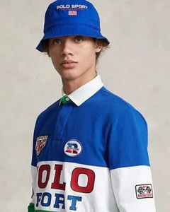 Polo Ralph Lauren Polo Sport Rugby Classic Fit Long Sleeve Rugby Shirt Multi - Picture 1 of 14