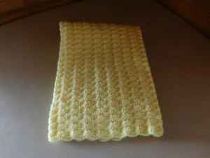 Crochet Baby Blanket Yellow Shell Pattern Handmade Afghan Girl or Boy Brand New - Picture 1 of 3