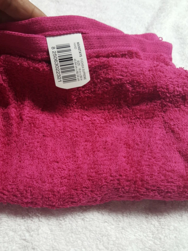 Lote de 10 toallas de mano Mainstays fucsia nuevas con etiquetas 16 x 26 pulgadas 100 % algodón Foto 1 de 3