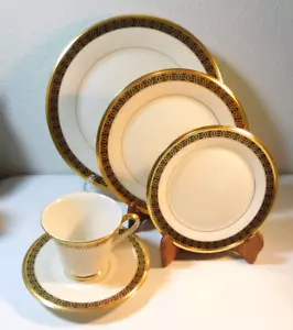 LENOX TUDOR PATTERN 5 PIECE PLACE SETTING (S) MADE IN U.S.A. - Picture 1 of 10
