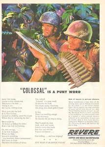 1943 WWII Marines jungle warfare PRINT AD fighting Japanese from foxhole - Picture 1 of 1