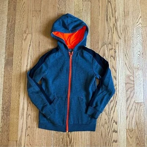 Champion Kids Gray & Orange Zip Up Hooded Jacket Size Medium 8/10 - Picture 1 of 5