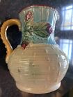 Small Majolica Pitcher With Leaves 