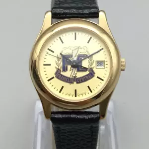 Selco Geneve Franklin Central Watch Women 25mm Gold Tone Date New Battery - Picture 1 of 16