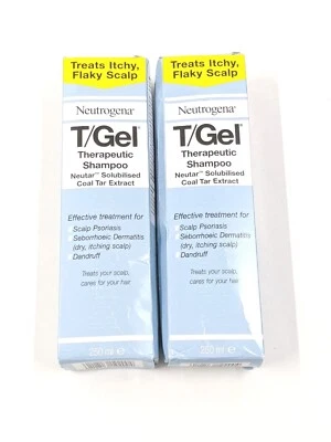 Champú terapéutico Neutrogena T/Gel 250 ml - Trata la picazón, el cuero cabelludo escamoso paquete de 2 Foto 1 de 4