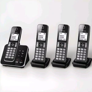 PANASONIC KX-TGD624 Telefon bezprzewodowy - Cztery słuchawki (czarny) - Zdjęcie 1 z 5