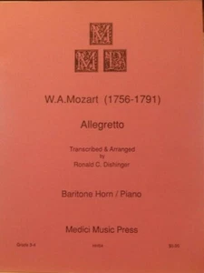 Baritone & Piano Allegro from Trio #11 by George Druschetzky arr R C Dishinger - Picture 1 of 3