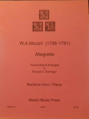 Baritone & Piano Allegro from Trio #11 by George Druschetzky arr R C Dishinger - Image 1 of 3