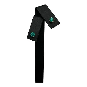 9ct 9K Yellow Gold Created Green Emerald Stud Earrings. Brand New - Picture 1 of 8
