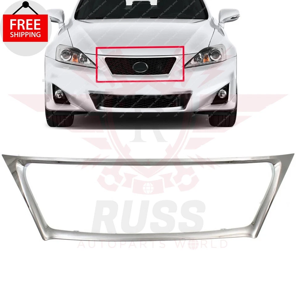 New Front Grille Molding Trim Chrome Fits 2011-2013 Lexus IS250 IS350 LX1202104 Foto 1 de 4