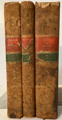 3 vol set 1827 Herodoti Historiarum Libri IX -The 9 books of Herodotus Histories - Imagem 1 de 4