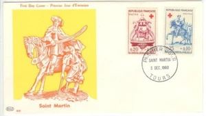 1960 France Sc B347-48 Saint Martin FDC - Picture 1 of 1