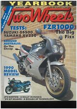 TWO WHEELS motorcycle magazine January 1990 Suzuki GS500E Yamaha FZR1000W XV250