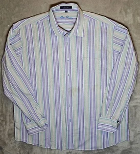Alan Flusser Button Up Shirt XXL Striped Colorful - Picture 1 of 13
