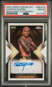 Charles Oliveira 2024 Topps Chrome UFC Main Event Autograph PSA 10 Do Bronx - Picture 1 of 2