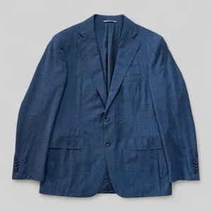 Canali Exclusive Men’s Plaid Gray Wool Travel Blazer - Size EU52 / US / UK42 - Bild 1 von 15