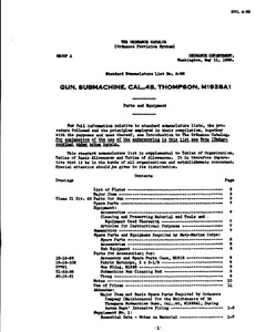 WW2 US Army Military ORD9 SNL A-32 ORDNANCE SUPPLY CATALOG Thompson M1928A1 Book - Picture 1 of 1