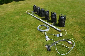 Peitsche Analog 2,5 m, Rampe mit 6 x PAR 64,Multicore Kabel 15,5m Harting-System - Bild 1 von 9