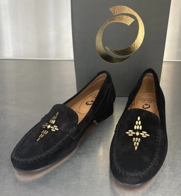 Calleen Cordero "Sky Moccasins" loafers in black suede. Sz 6 and 9. NEW! - Image 1 of 4