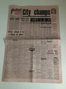 Manchester City Champions Evening News & Chronicle Vs Newcastle United May 1968 - Foto 1 di 20