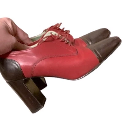 Oxford Sigerson Morrison para mujer 6,5 bloques de colores de cuero con cordones tacón grueso Foto 1 de 4