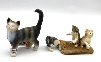 Figuras de animales domésticos Schleich gatito gato gris con gatitos retirados 13122 13674 Foto 1 de 3