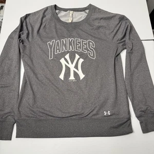 Under Armour New York Yankees Shirt Women's Large Gray Cold Gear - Picture 1 of 4