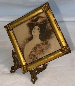 Vintage Small Antique G. Silver Fleur-de-lis Accent Metal Frame 3.5” - Picture 1 of 16
