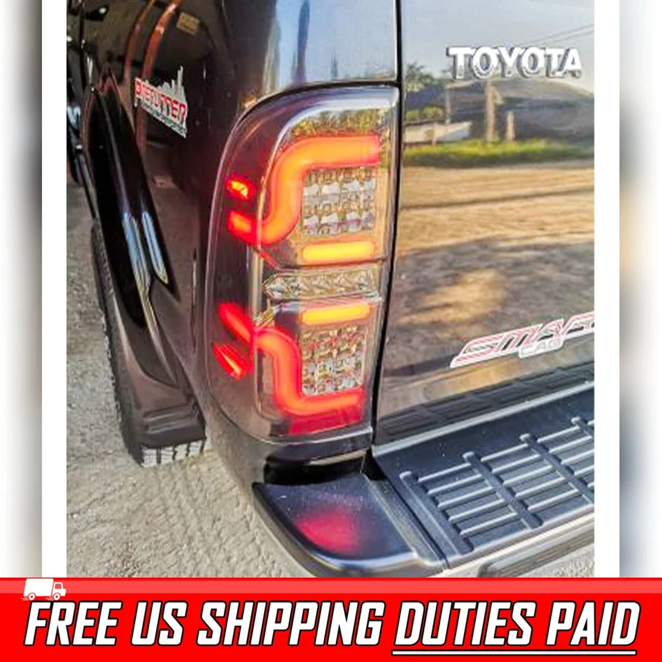 Tail Light Lamp LED Smoke Black For Toyota Hilux SR5 MK6 MK7 Pickup 2005-2014 - Image 1 of 4