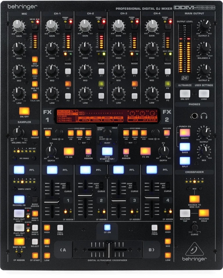 Behringer Digital Pro Mixer DDM4000 5-channel DJ Mixer - Image 1 of 4